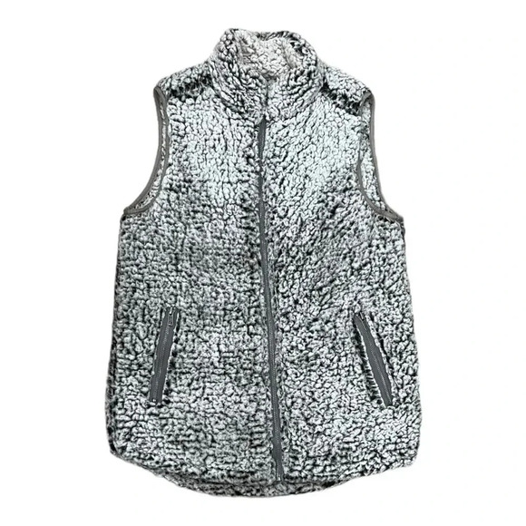 Thread + Supply Charcoal Sherpa Full Zip Fuzzy Vest XS - Picture 1 of 4